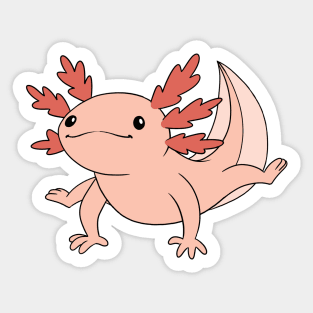 Cute Axolotl Smiling At You on Navy Blue Sticker